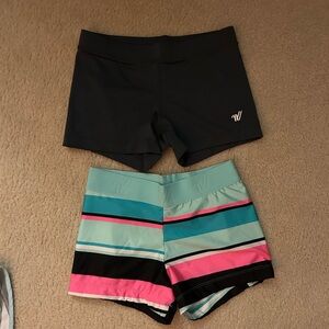 Varsity Black and Multicolor Women's Shorts